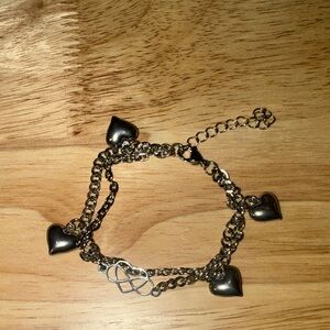 Silver Jingle Heart Charm Bracelet Stainless steel